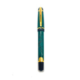 Waterman Phileas First Generation Green Marble Fountain Pen - Broad Gilt Steel Nib