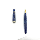 Sailor Magellan Blue on Blue Marbled Fountain Pen Special Edition! - Broad 21kt Gold Nib - RARE!