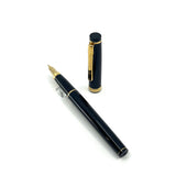 Platinum President (Early Style) Black Fountain Pen - Medium 22kt (Yes) Gold Nib
