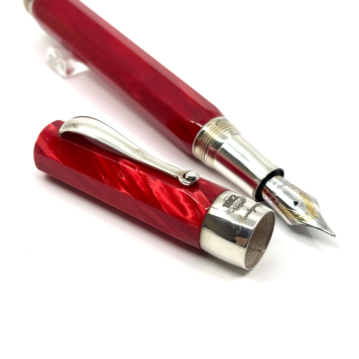 Montegrappa Symphony Lustrous Red Celluloid Octagonal Fountain Pen