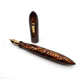 Oldwin Paris Torpedo Bronze Arco Spina (Fish Bone) Pattern Celluloid Ltd Ed  Fountain Pen - RARE!