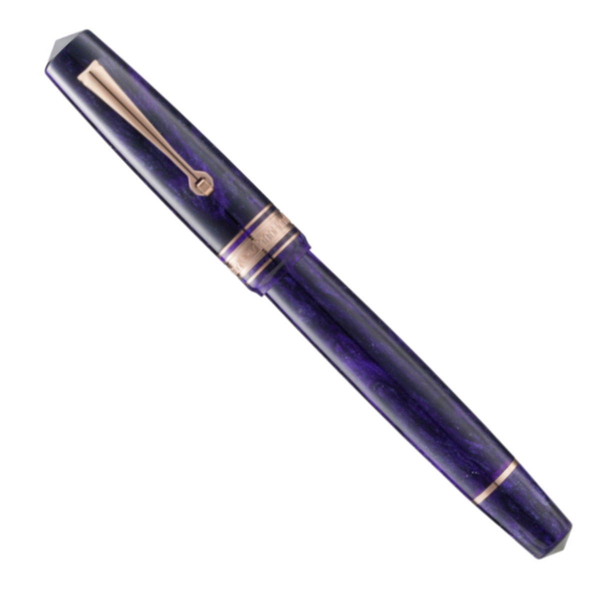 OMAS Bologna Fountain Pen Ametista Profondo (Deep Amethyst) Rose Trim