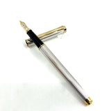 Pelikan Classic P381 Sterling Silver Barleycorn Fountain  Pen - Broad 18kt Gold Nib
