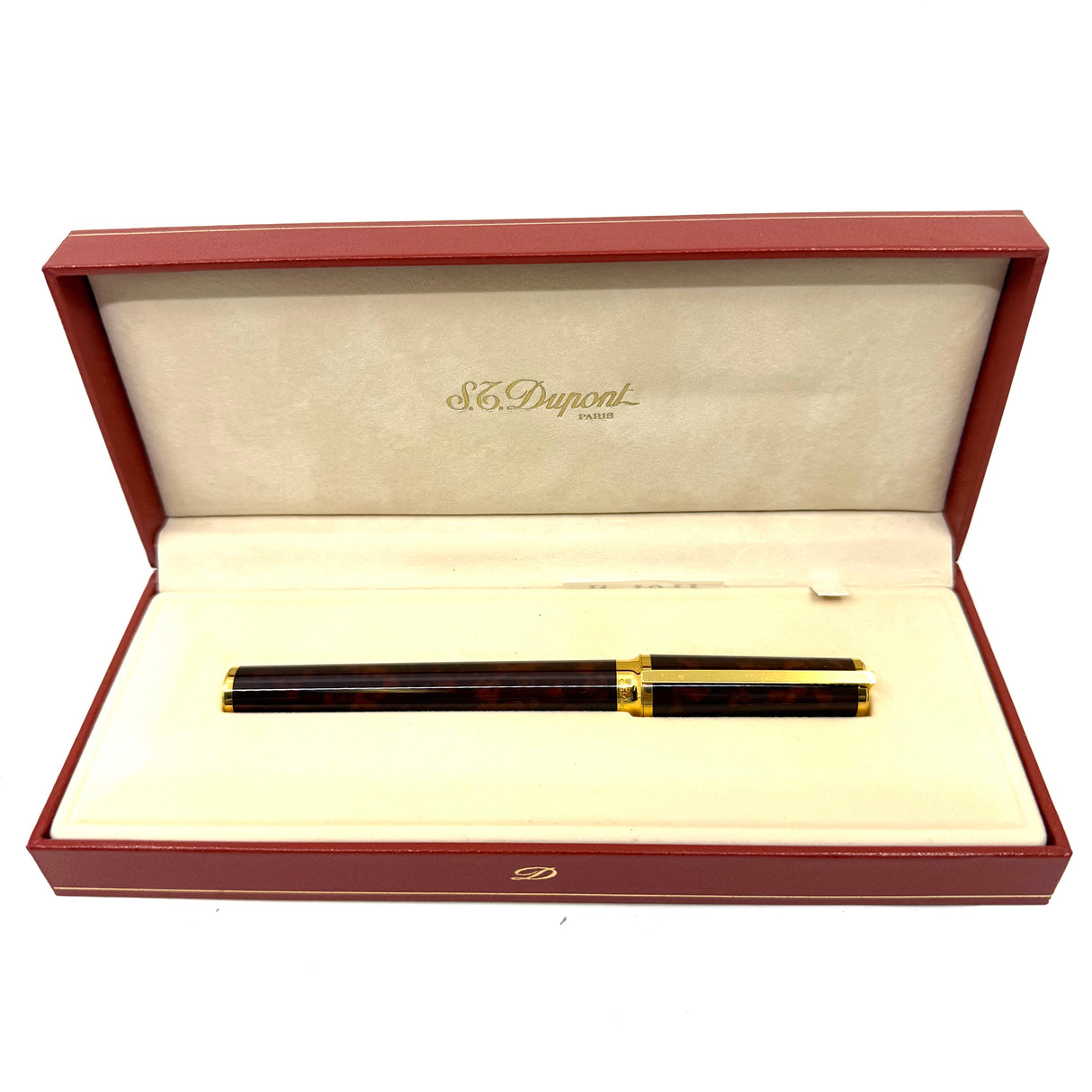 S. T. Dupont  Montparnasse Chairman  (Largest) Tortoiseshell Laque de Chine Fountain Pen - Fine 18kt Gold Nib - Rarely Found in MINT Condition!