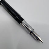 Aurora Alpha Tuscan Night Lustrous Marbled Charcoal Fountain Pen - Medium 14kt Gold Nib