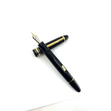 Montblanc #147 Traveler Black Resin LeGrand Meisterstuck Fountain Pen- Broad 14kt Gold Nib