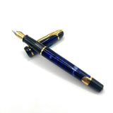 Waterman Phileas Second Generation Blue Marble Fountain Pen- Medium Gilt Steel Nib
