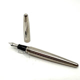 Dunhill AD2000 Brushed Stainless Steel Cross Hatch Design  Fountain Pen