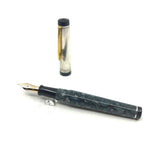 Bexley Goldline  Sterling Silver Cap Grayish Blue Marble Fountain Pen