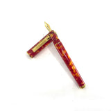 Signum (Italy) Lustrous Marbled Red & Orange  Fountain Pen - Broad 18kt Gold Nib