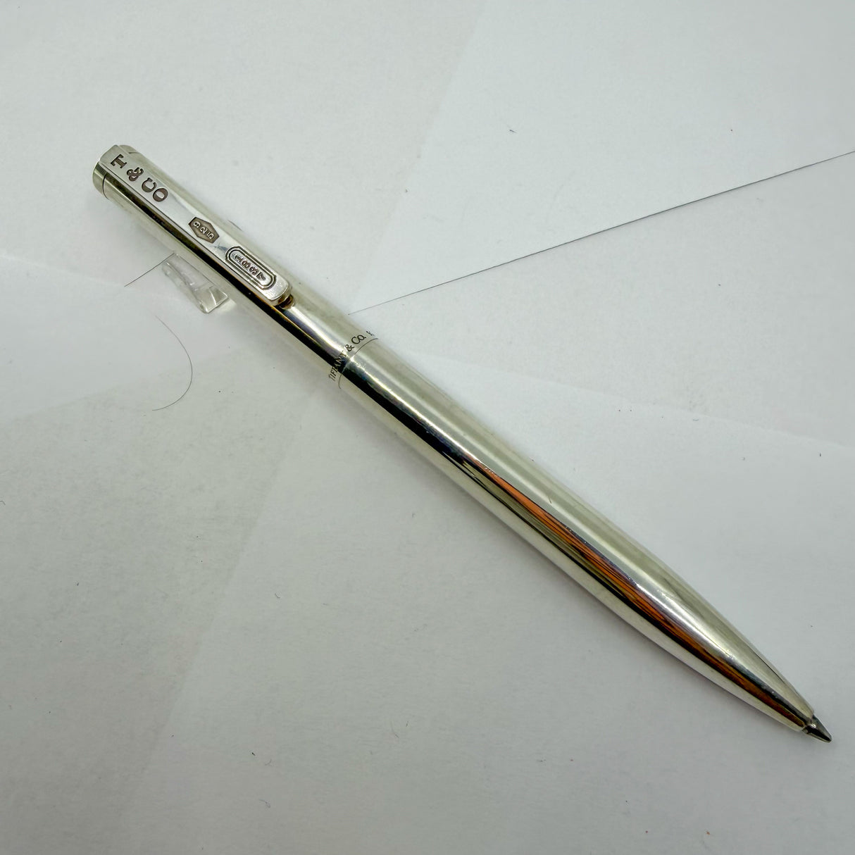 Tiffany  & Co. Hefty Large Sterling Silver Ballpoint Pen in Plain Pattern - Circa 1990s