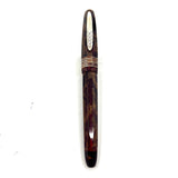 Stipula Facetted Bronze & Bordeaux Marble Fountain Pen