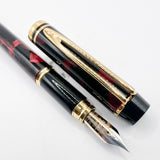 Waterman Rhapsody Burgundy Marble Fountain Pen  - Fine 18kt Gold Nib