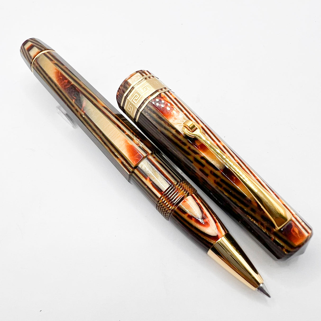 OMAS Paragon Exquisite Bronze Arco Celluloid  Senior Size Rollerball Circa 1990's
