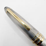 Montblanc Meisterstück Solitaire LeGrand Barleycorn Sterling Silver  #146S Fountain Pen - Flexible Fine 18kt Gold Nib