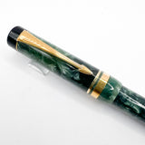 Parker  Duofold Marbled Green Cap Actuated Ballpoint Pen - Circa 1990 - Scarce!
