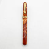Visconti Marbled Amber Kaleido Fountain Pen - Medium 18kt Gold Nib