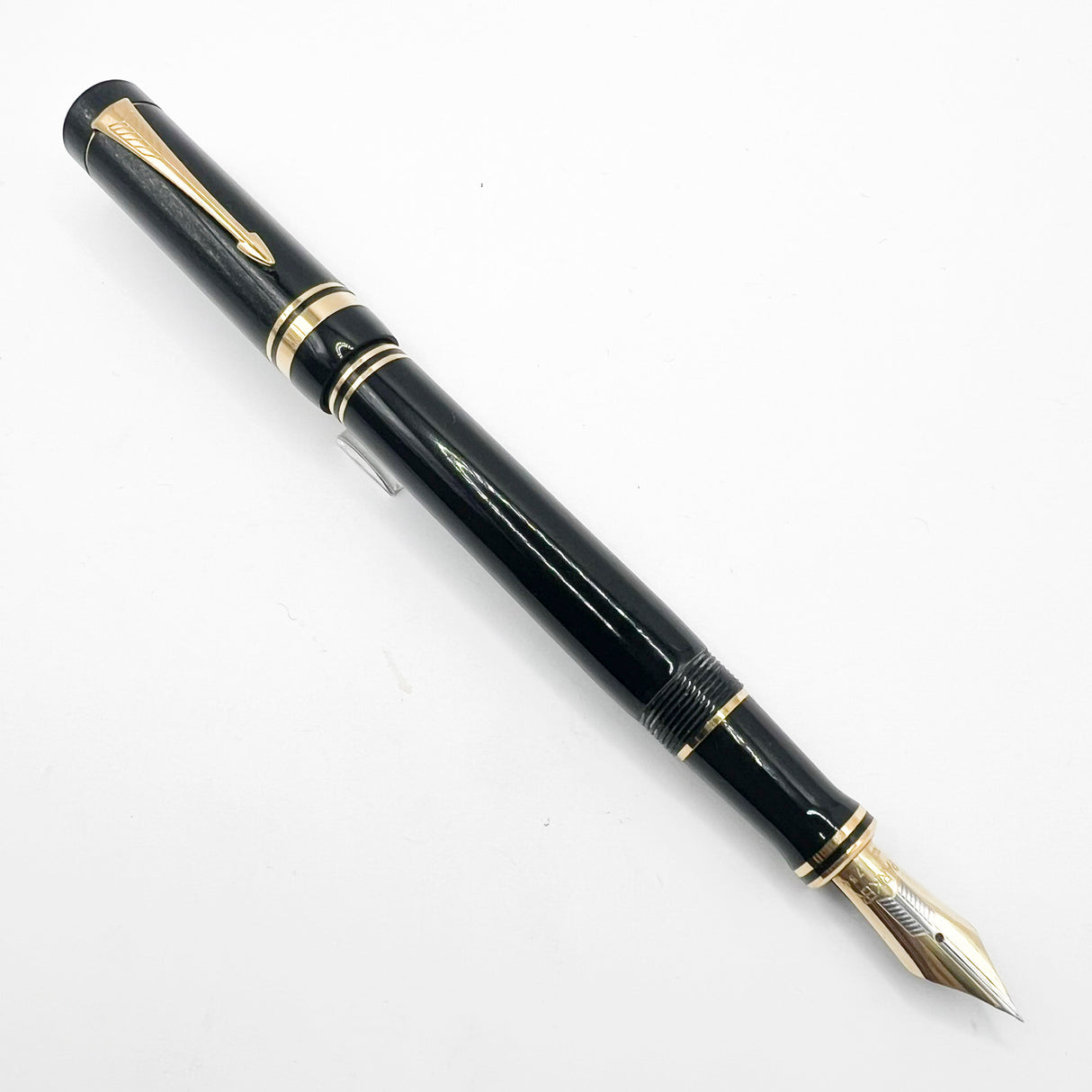 Parker “George Bush” 1989 Inaugural Black Duofold Centennial (Largest)  Fountain Pen -   Medium 18kt Gold Nib