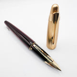 Waterman Edson Ruby Red Translucent Fountain Pen - Medium 18kt Gold Nib - Scarce in Red!