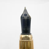 Cartier - Louis Cartier Black Fluted Fountain Pen - Fine 18kt Gold Nib