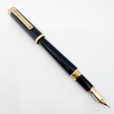 Montegrappa Quatttro Zero Black Squared / Brushed Gold-Plated Trim Fountain Pen - Fine 14kt Gold Nib