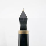 Montegrappa Quatttro Zero Black Squared / Brushed Gold-Plated Trim Fountain Pen - Fine 14kt Gold Nib