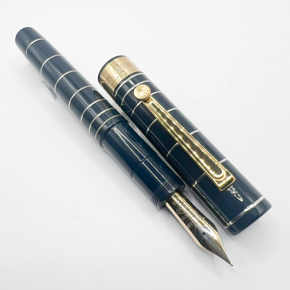 OMAS Dark Blue Marconi Limited Edition Fountain Pen  - Fine 18kt Gold Nib
