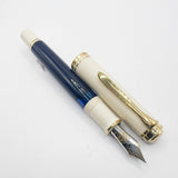Pelikan M800 Special Edition Midnight Blue/Cream Fountain Pen - Flexible Medium 14kt Gold Nib