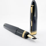 OMAS Blue/Black  #360 Oversized Triangulated Fountain Pen - Fine 18kt Gold Nib