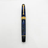 Aurora Optima Blue Marble Auroloide Fountain Pen - Medium 14kt Gold Nib