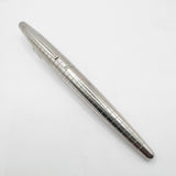 Dunhill AD2000 Brushed Stainless Steel Cross Hatch Design  Fountain Pen -  Medium 18kt Gold Nib (Leans to Fine)