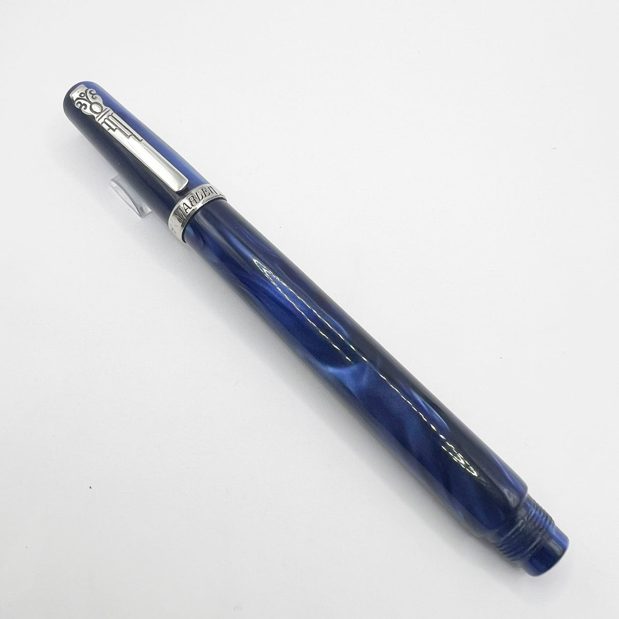 Marlen Chagall Marbled Blue Fountain Pen - Broad 18kt Gold  Nib