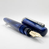 Marlen Chagall Marbled Blue Fountain Pen - Broad 18kt Gold  Nib