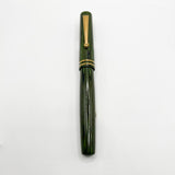 Delta Special Edition Astra Green/Black Ripple Ebonite Fountain Pen (1995) - Flexible Fine 18kt Gold Nib
