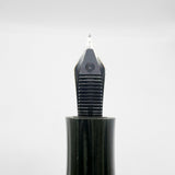 Delta Special Edition Astra Green/Black Ripple Ebonite Fountain Pen (1995) - Flexible Fine 18kt Gold Nib