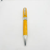 Montegrappa Symphony Lustrous Yellow Celluloid & Sterling Silver Facetted Ballpoint Pen