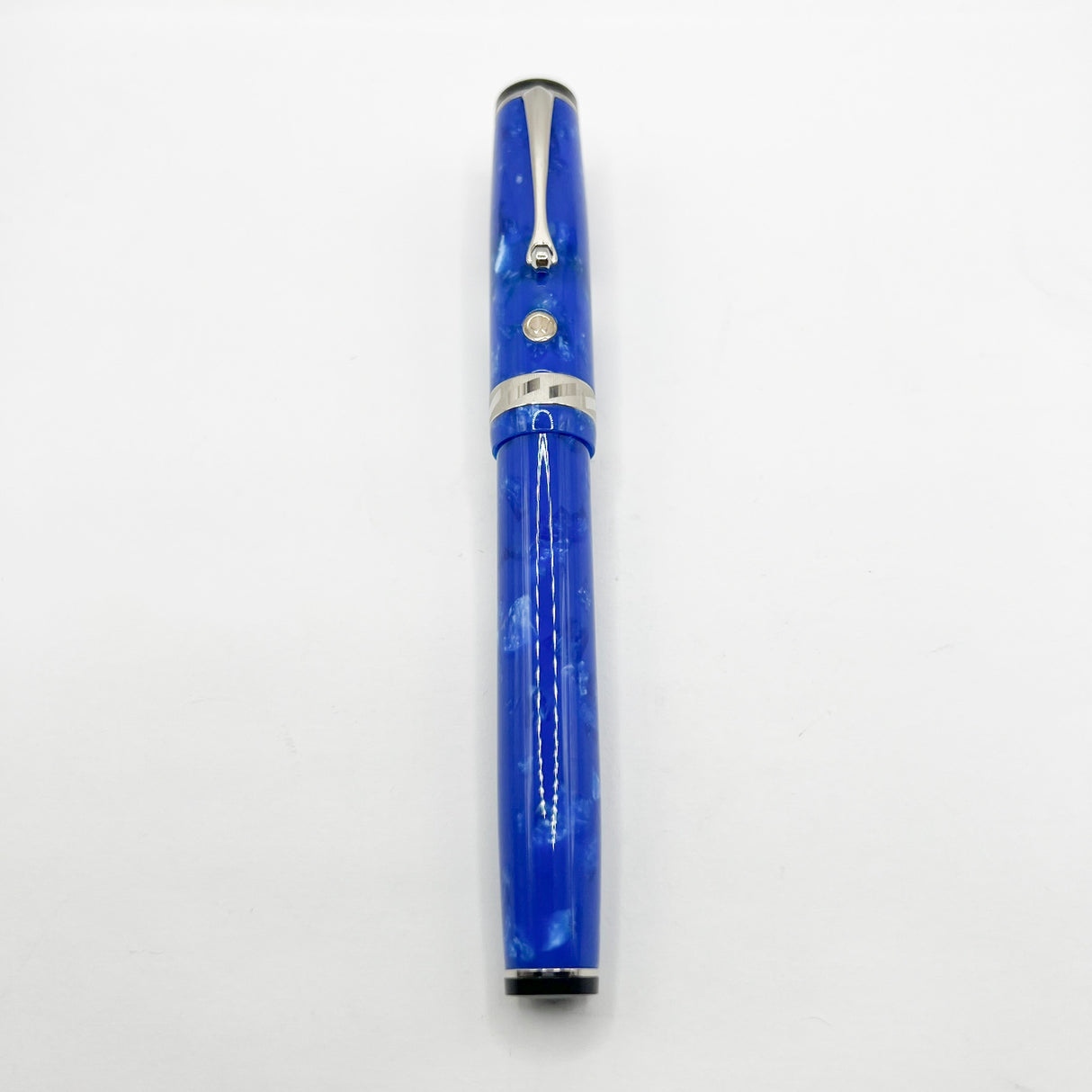 Wahl Eversharp Signature Marbled Blue Fountain Pen - Broad Stub 18kt Gold Nib