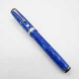 Wahl Eversharp Signature Marbled Blue Fountain Pen - Broad Stub 18kt Gold Nib