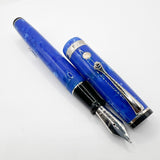 Wahl Eversharp Signature Marbled Blue Fountain Pen - Broad Stub 18kt Gold Nib
