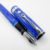 Wahl Eversharp Signature Marbled Blue Fountain Pen - Broad Stub 18kt Gold Nib