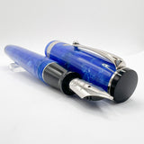 Wahl Eversharp Signature Marbled Blue Fountain Pen - Broad Stub 18kt Gold Nib