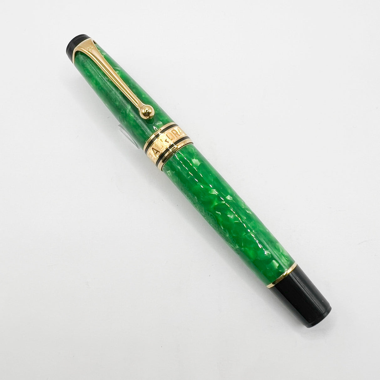 Aurora Optima Primavera Marbled Green Limited Edition Fountain Pen - Extra Fine 18kt Gold Nib