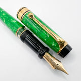 Aurora Optima Primavera Marbled Green Limited Edition Fountain Pen - Extra Fine 18kt Gold Nib