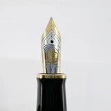 Pelikan Souveran M800 Black Cap/Blue Striped Barrel Fountain Pen - Broad 18kt Gold Nib