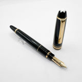 Montblanc Meisterstuck Mozart Black Resin Fountain Pen - Broad 14kt Gold  Nib