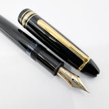 Montblanc Black Meisterstuck #146 LeGrand Fountain Pen -  Extra Fine 14kt Gold Nib (Flexes to Broad Width)