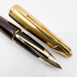 Waterman Edson Ruby Red Translucent Fountain Pen - Extra Fine 18kt Gold Nib - Scarce in Ruby!!