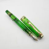 Pelikan M800 - The Original Transparent Green Demonstrator Limited Edition Fountain Pen (Circa 1995) - Semi-Flex Medium 18C Gold Nib