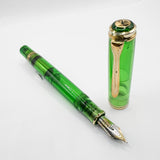 Pelikan M800 - The Original Transparent Green Demonstrator Limited Edition Fountain Pen (Circa 1995) - Semi-Flex Medium 18C Gold Nib