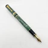 Parker Duofold Centennial Marbled Green  Fountain Pen (Circa 1990) - Medium 18kt Gold Nib